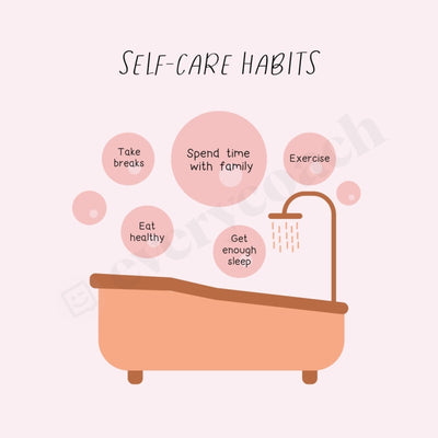 Self-Care Habits Instagram Post Canva Template