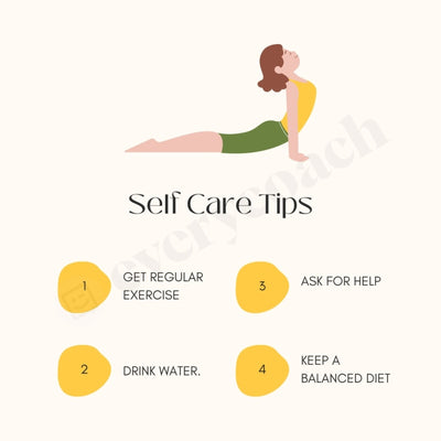 Self Care Tips Instagram Post Canva Template