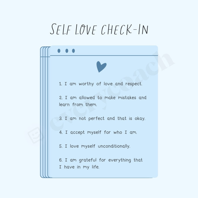 Self Love Check-In Instagram Post Canva Template – everycoach