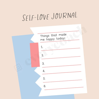 Self-Love Journal Instagram Post Canva Template
