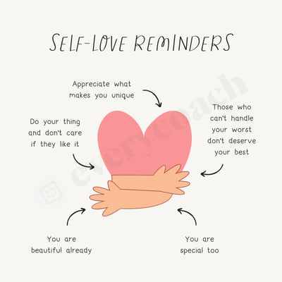 Self-Love Reminders Instagram Post Canva Template