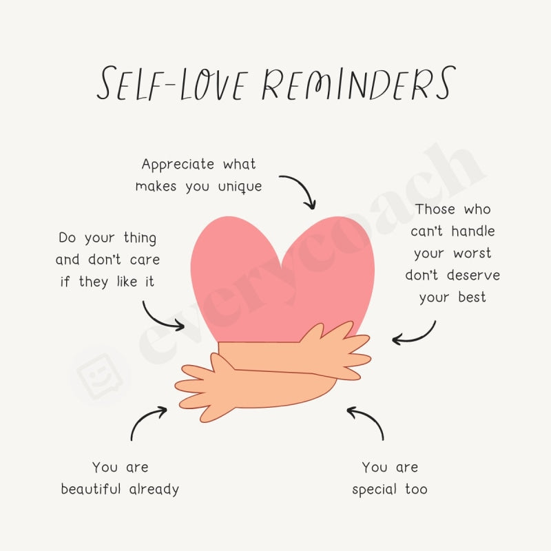 Self-Love Reminders Instagram Post Canva Template