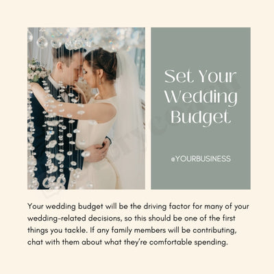 Set Your Wedding Budget Instagram Post Canva Template