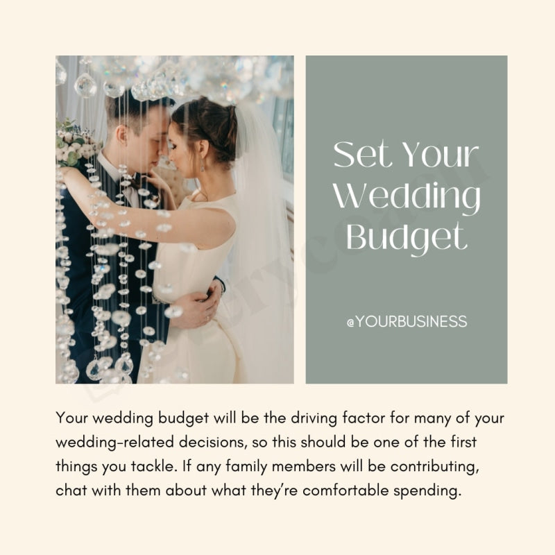 Set Your Wedding Budget Instagram Post Canva Template