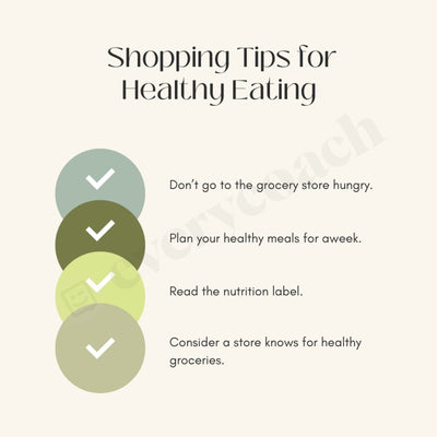 Shopping Tips For Healthy Eating Instagram Post Canva Template