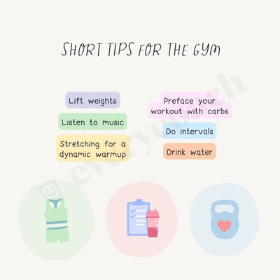 Short Tips For The Gym Instagram Post Canva Template