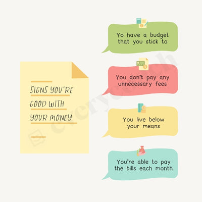 Signs Youre Good With Your Money Instagram Post Canva Template