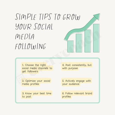 Simple Tips To Grow Your Social Media Following Instagram Post Canva Template