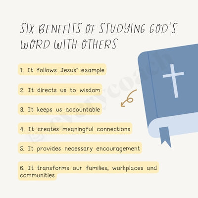 Six Benefits Of Studying Gods Word With Others Instagram Post Canva Template