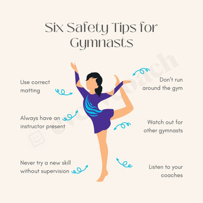 Six Safety Tips For Gymnasts Instagram Post Canva Template