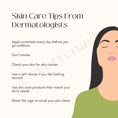 Skin Care Tips From Dermatologists Instagram Post Canva Template