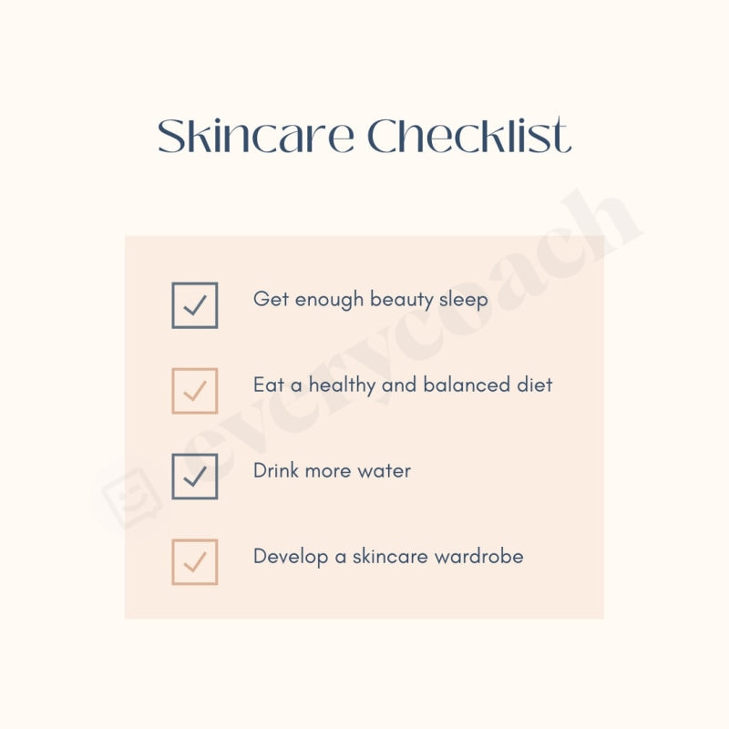 Skincare Checklist 2 Instagram Post Canva Template everycoach