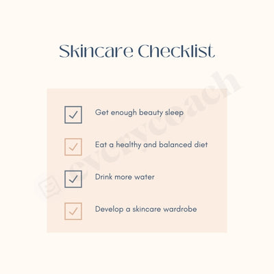 Skincare Checklist 2 Instagram Post Canva Template