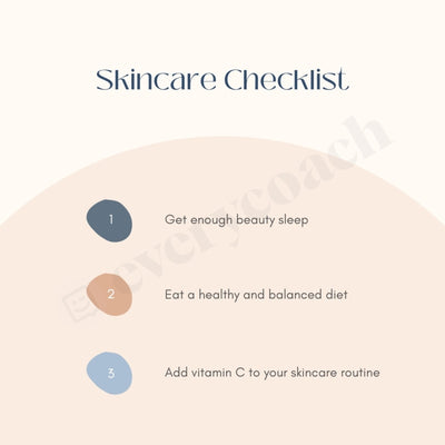 Skincare Checklist Instagram Post Canva Template