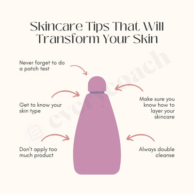 Skincare Tips That Will Transform Your Skin Instagram Post Canva Template