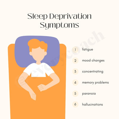 Sleep Deprivation Symptoms Instagram Post Canva Template