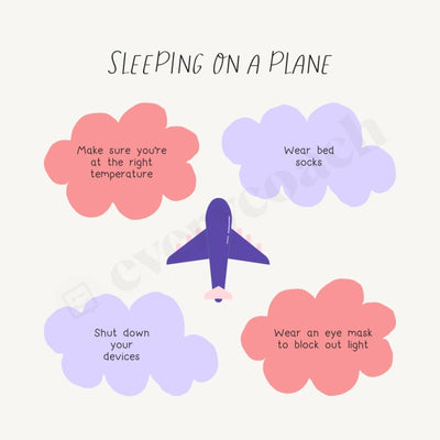 Sleeping On A Plane Instagram Post Canva Template