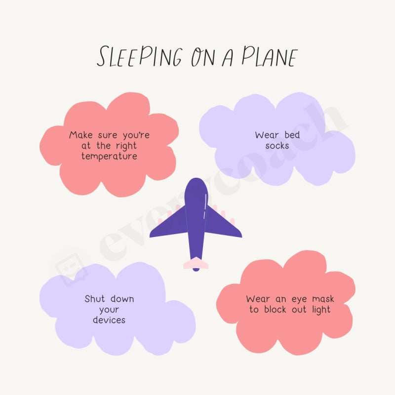 Sleeping On A Plane Instagram Post Canva Template