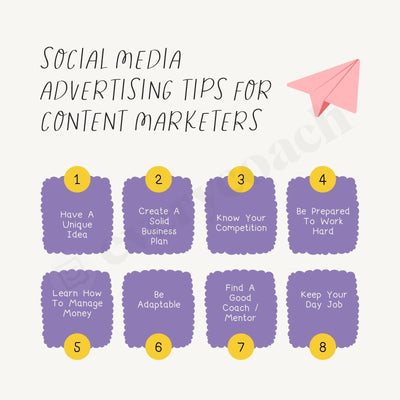 Social Media Advertising Tips For Content Marketers Instagram Post Canva Template