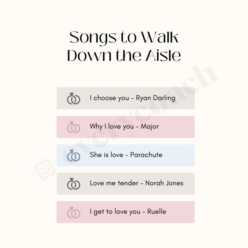 Songs to Walk Down the Aisle Instagram Post Canva Template – everycoach