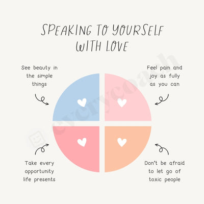 Speaking To Yourself With Love Instagram Post Canva Template
