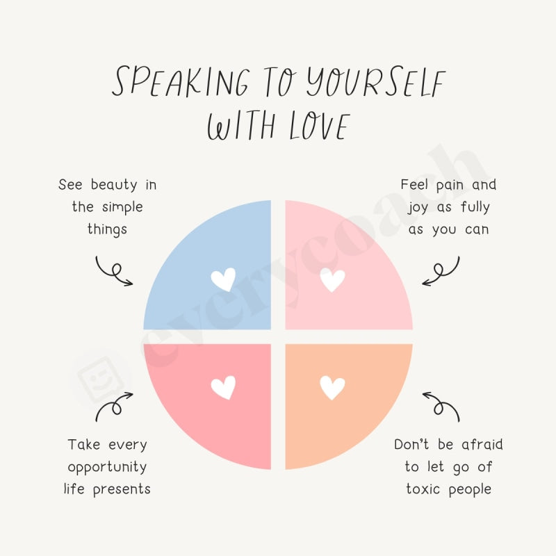Speaking To Yourself With Love Instagram Post Canva Template