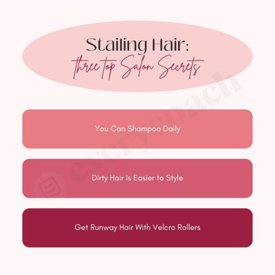 Stailing Hair: Three Top Salon Secrets Instagram Post Canva Template