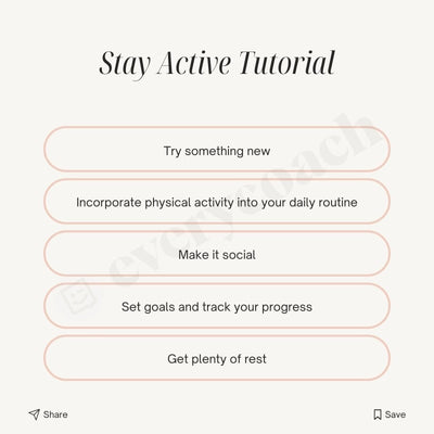Stay Active Tutorial Instagram Post Canva Template
