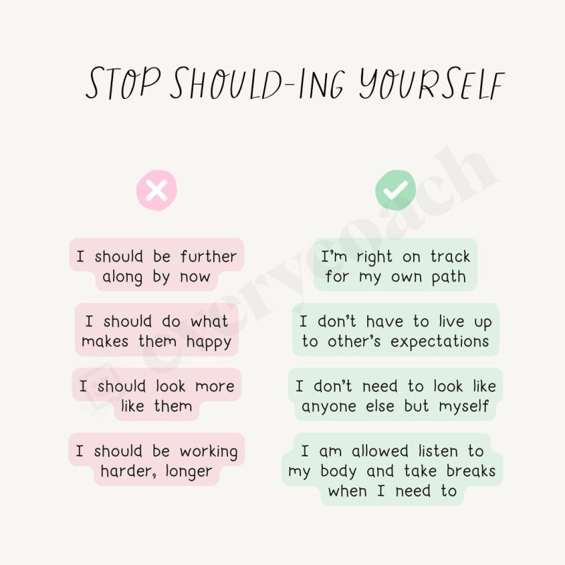 Stop Should-Ing Yourself Instagram Post Canva Template
