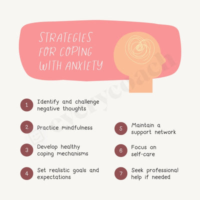 Strategies For Coping With Anxiety Instagram Post Canva Template