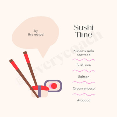 Sushi Time Instagram Post Canva Template