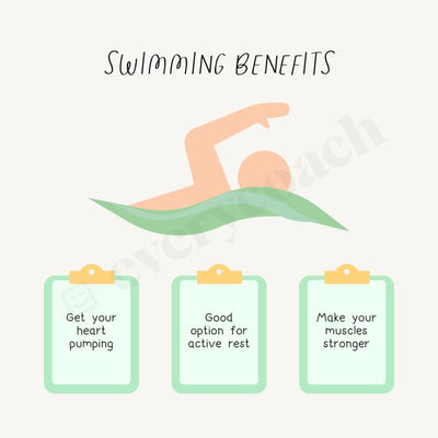 Swimming Benefits Instagram Post Canva Template