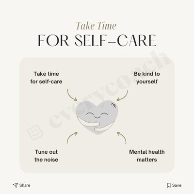 Take Time For Self-Care Instagram Post Canva Template