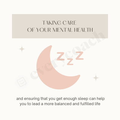 Taking Care Of Your Mental Health Instagram Post Canva Template