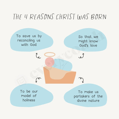 The 4 Reasons Christ Was Born Instagram Post Canva Template