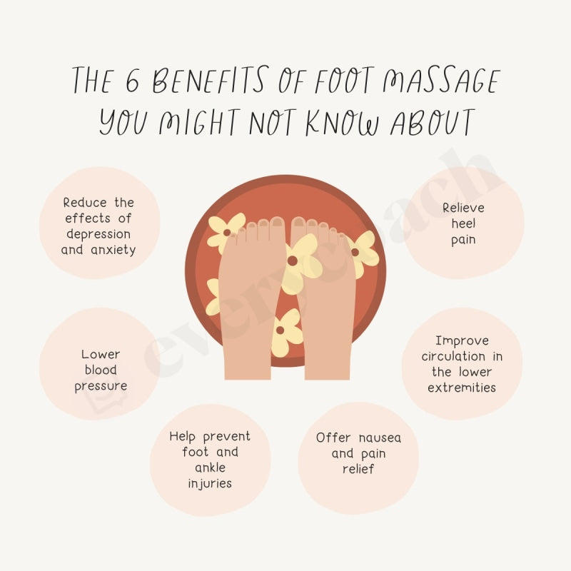 The 6 Benefits Of Foot Massage You Might Not Know About Instagram Post Canva Template
