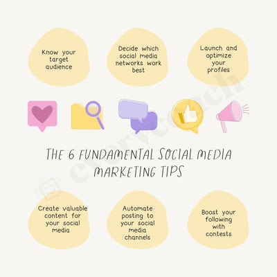 The 6 Fundamental Social Media Marketing Tips Instagram Post Canva Template