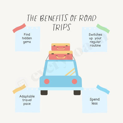 The Benefits Of Road Trips Instagram Post Canva Template
