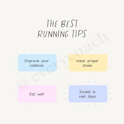 The Best Running Tips Instagram Post Canva Template