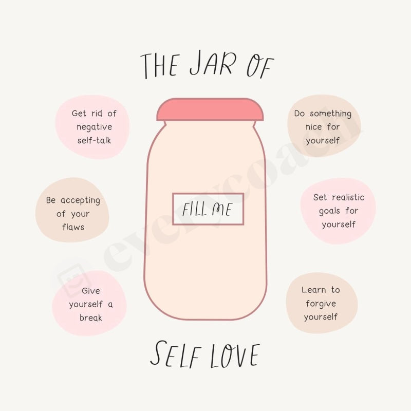 The Jar Of Fill Me Self Love Instagram Post Canva Template