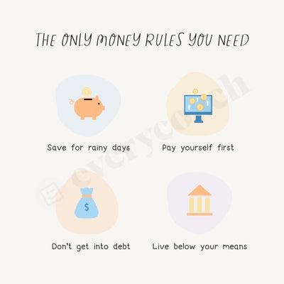 The Only Money Rules You Need Instagram Post Canva Template