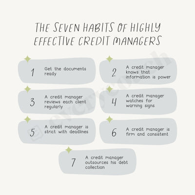 The Seven Habits Of Highly Effective Credit Managers Instagram Post Canva Template