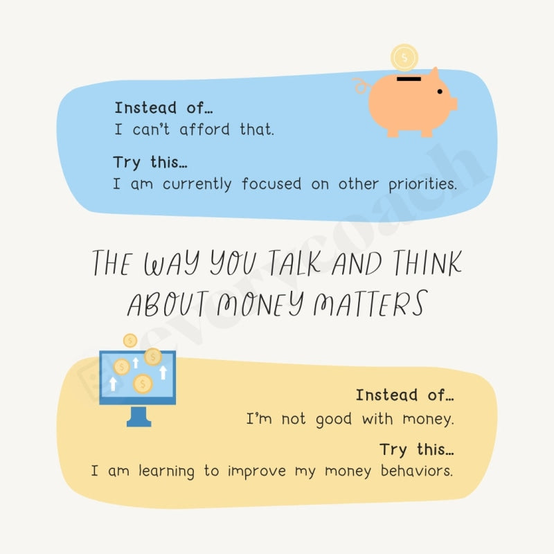 The Way You Talk And Think About Money Matters Instagram Post Canva Template