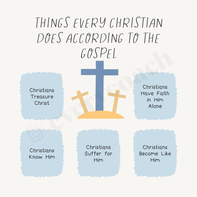 Things Every Christian Does According To The Gospel Instagram Post Canva Template