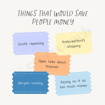 Things That Would Save People Money Instagram Post Canva Template