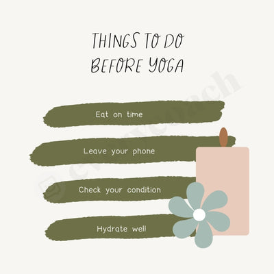Things To Do Before Yoga Instagram Post Canva Template