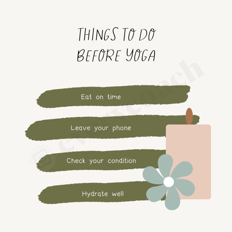 Things To Do Before Yoga Instagram Post Canva Template