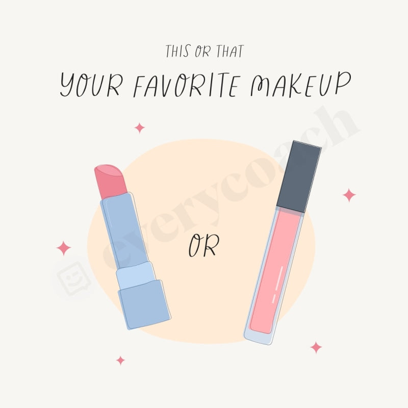 This Or That Your Favorite Makeup Instagram Post Canva Template