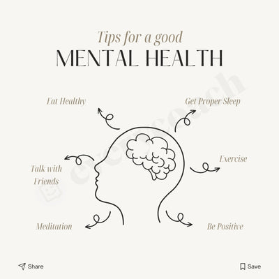 Tips For A Good Mental Health Instagram Post Canva Template