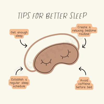 Tips For Better Sleep Instagram Post Canva Template